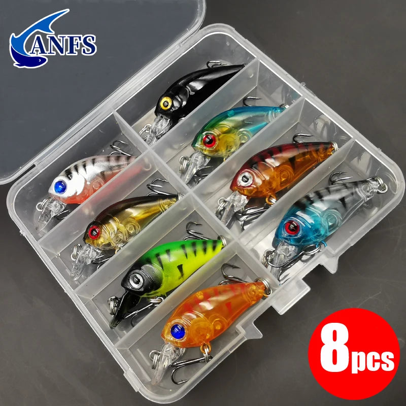 Kit 8 Iscas Artificiais Lure Crank Bait