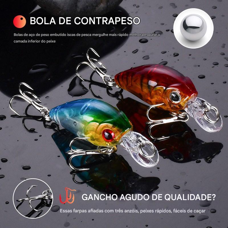 Kit 8 Iscas Artificiais Lure Crank Bait