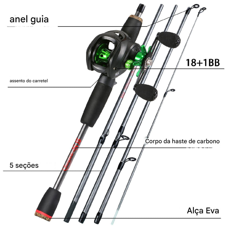 KIt Vara e Carretilha Sougayilang Drag 10kg + LINHA DE BRINDE